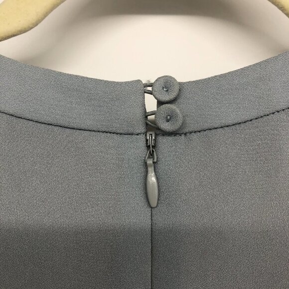 BCBGMaxAzria Alysha Slate Blue Grey Cowl Sleeve Mini Sheath Dress size 2 - Picture 12 of 16